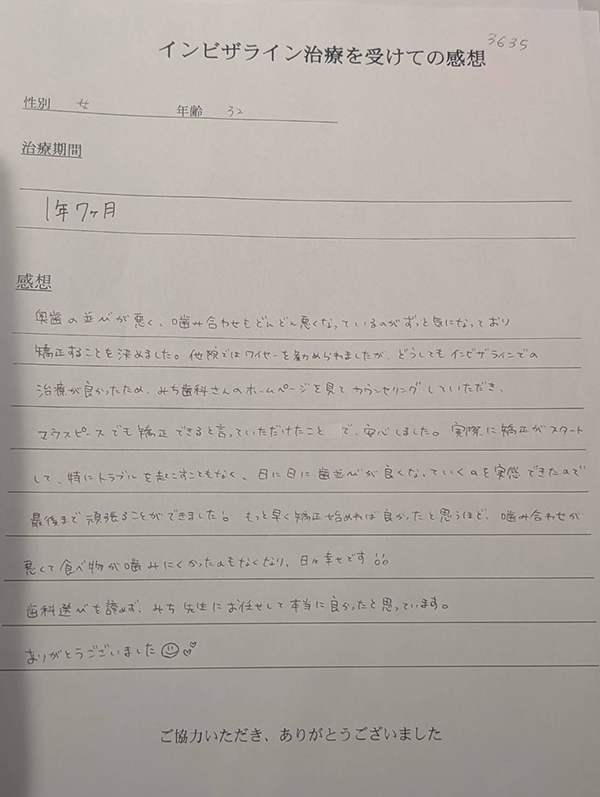 患者様の声